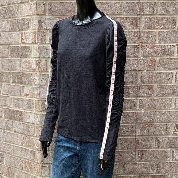 We The Free Natasha Crewneck Ruched Long Sleeve Top Sz M - Picture 12 of 13
